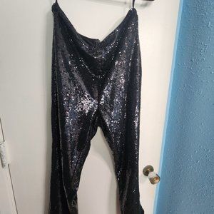 Black sparkling capris